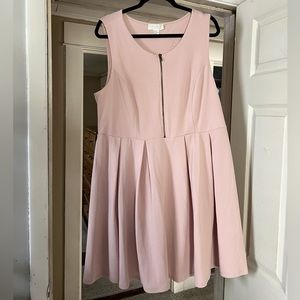 Pink Sleeveless Fit and Flare Dress